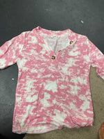 Pink Tye Dye Quarter Sleeve Top