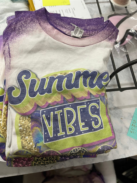 Youth Summer Vibes Purple Popsicles Bleached Purple Tee
