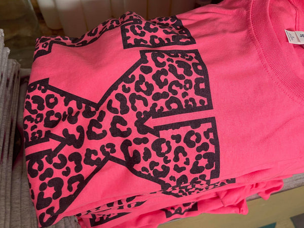 TX Babe Leopard Neon Pink Tee
