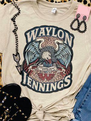 Waylon Jennings Vintage Tan Tee